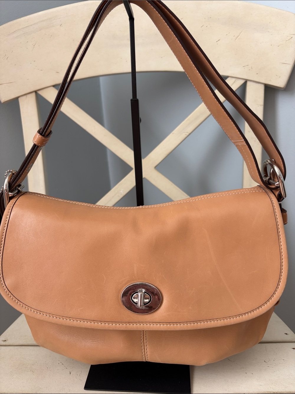 Coach Legacy Flap Vintage Classic Tan Leather Shoulder Bag #15170